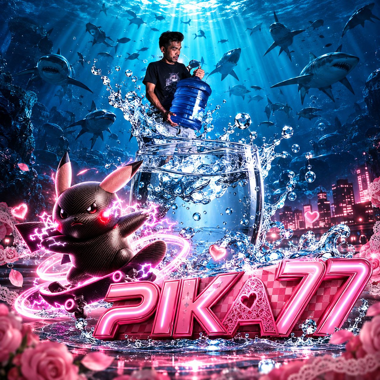 Logo PIKA77 dari halaman water/slot
